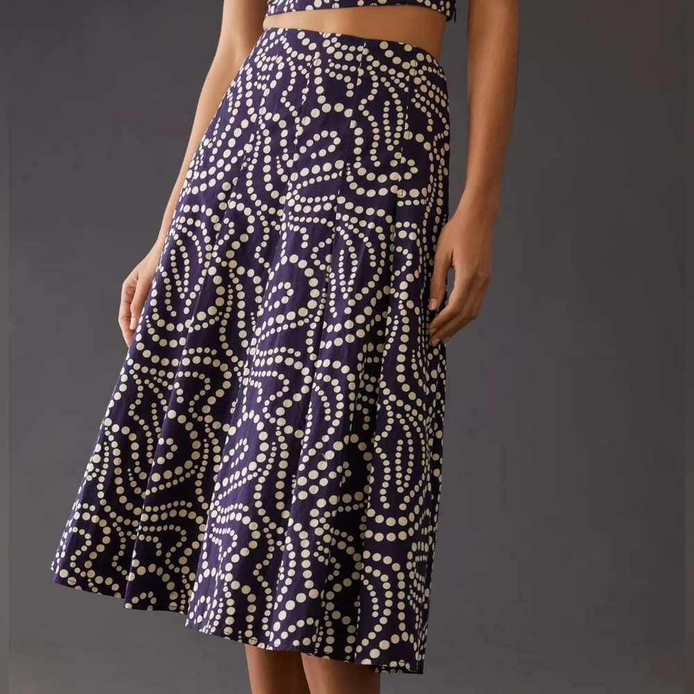 NWT - By Anthropologie Printed Cotton MIDI Skirt